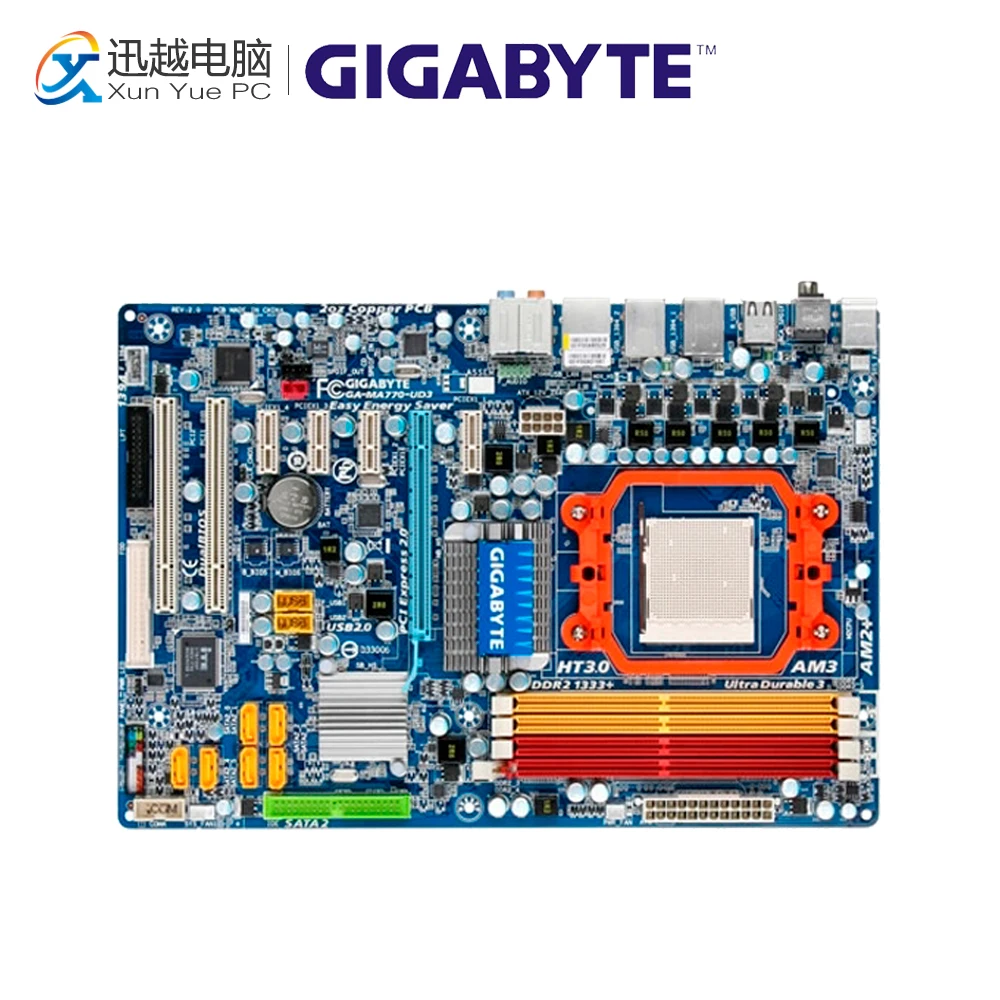 

Gigabyte GA-MA770-UD3 Desktop Motherboard MA770-UD3 770 Socket AM2 DDR2 SATA2 USB2.0 ATX
