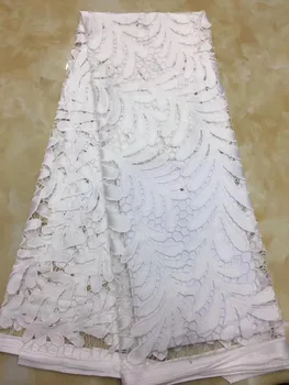 

White 3d lace fabric for wedding dresses 2019 new 5yard african lace fabric high quality french net lace with 3d flower lace