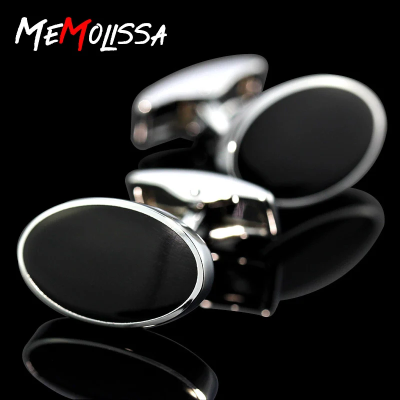 MeMolissa 2018 новые черные овальные опаловые Запонки Свадебные Мужские роскошные