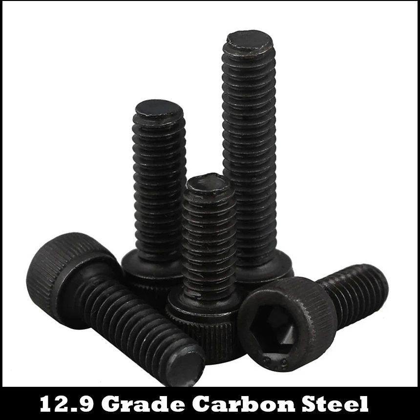 

#10-32 OD 1-1/2 1-3/4 2 Inch Long 12.9 Grade UNF US Standard Full Fine Thread Carbon Steel Allen Head Hex Hexagon Socket Screw