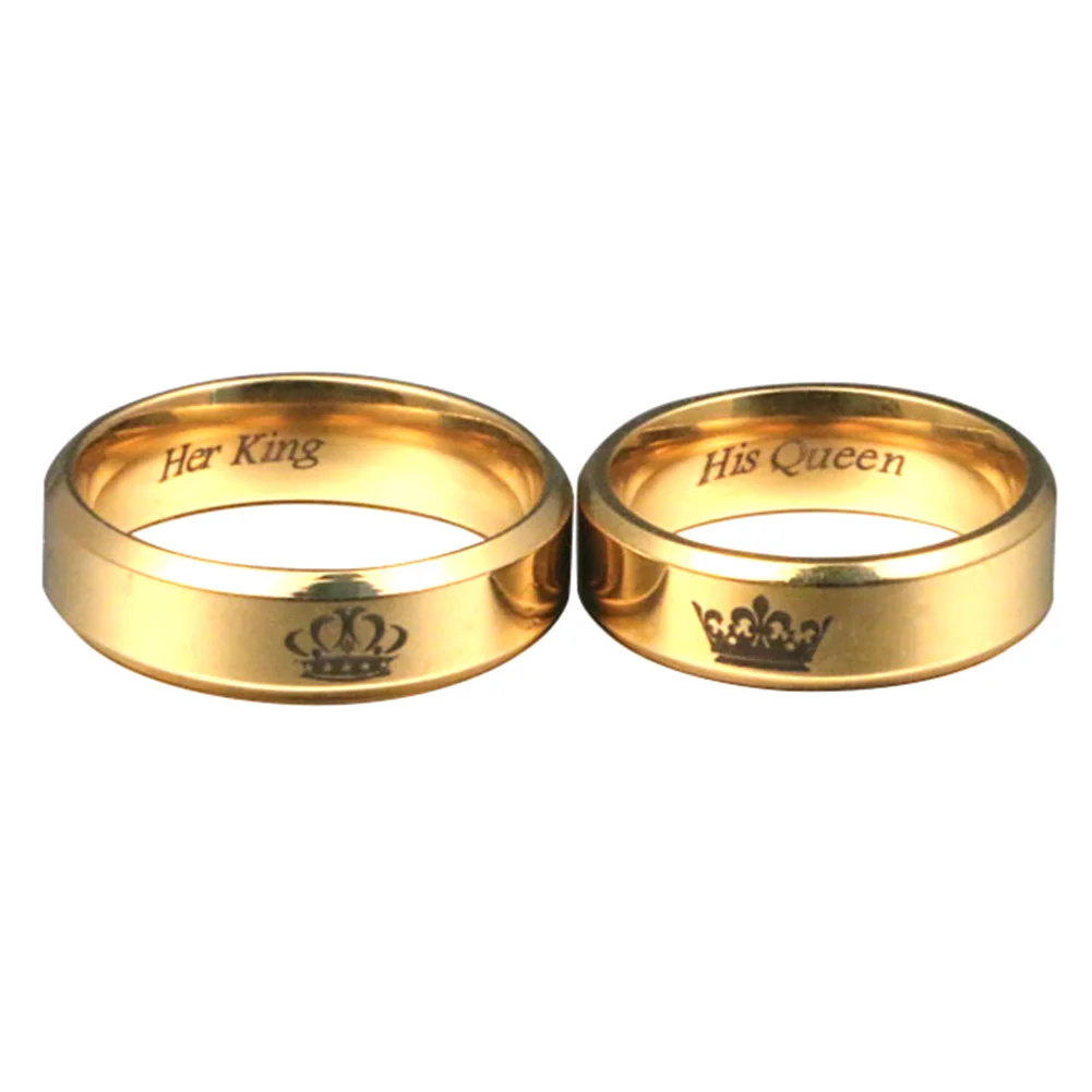 cheap 6mm Wide Simple Ring For Men His Queen Her King Fashion Womens Dating Jewelry For Couple LOVES