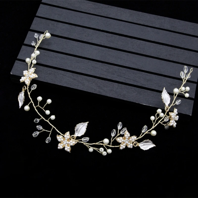 

Bride Hair Band Floral Handmade Beaded Headwear Women Jewelry Wedding Headband