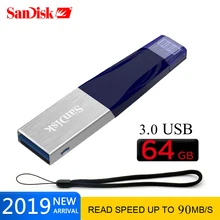 Sandisk iXPAND 3,0 usb флеш-накопитель 64 Гб 128 ГБ флэш-накопитель "молния" Флешка U диск для IOS карта памяти 256 ГБ для iPhone iPad MFi