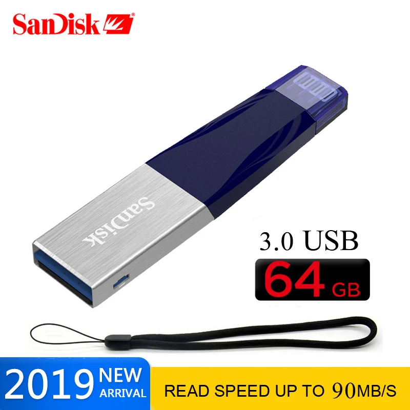 US $54.65 Sandisk IXPAND 30 Usb Flash Drive 64gb 128gb Lightning Pen Drive Pendrive U Disk For IOS Memory Stick 256gb For IPhone IPad MFi