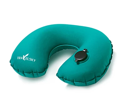 Новейшая Экологичная легкая подушка для путешествий из ТПУ, надувная подушка для самолета, портативная подушка для путешествий, аксессуары для путешествий - Цвет: Peacock blue pillow
