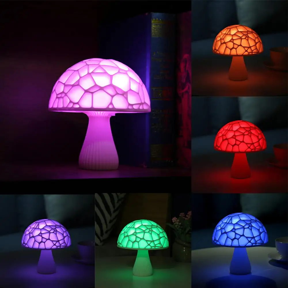 

3D Print Mushroom LED Lamp Touch Switch Remote Control Bedroom Night Light