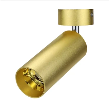 

200-240Vac wall ceiling surface mounted rotatable golden housing spot light rotatable 5W 7W 10W 12W background accent ceil lamp