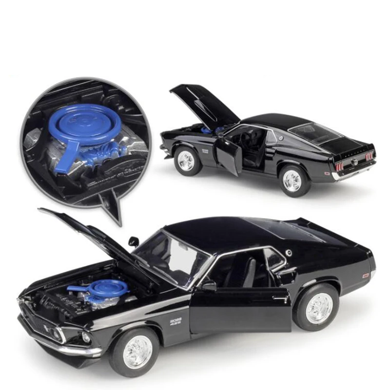 Около 19 см 1/24 масштаб 1969 Ford Mustang металлический сплав классический автомобиль литья под давлением модель Boss 429 игрушка Welly коллекционная игрушка для детей