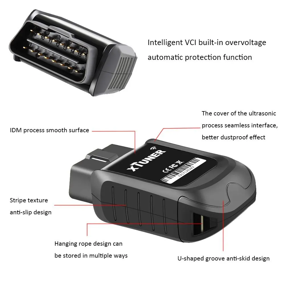 Xtuner E3 Wi Fi ODB2 ABS двигателя ПП AC код неисправности Автомобильный сканер OBD2