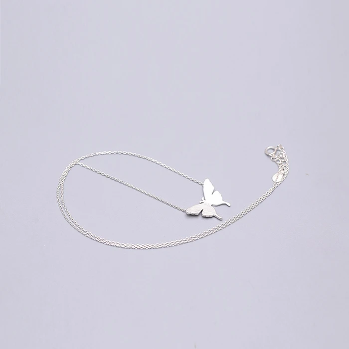 Сладкий 925 стерлингового серебра бабочка ожерелья для женщин Свадебные украшения Рождественский подарок воротник Colar