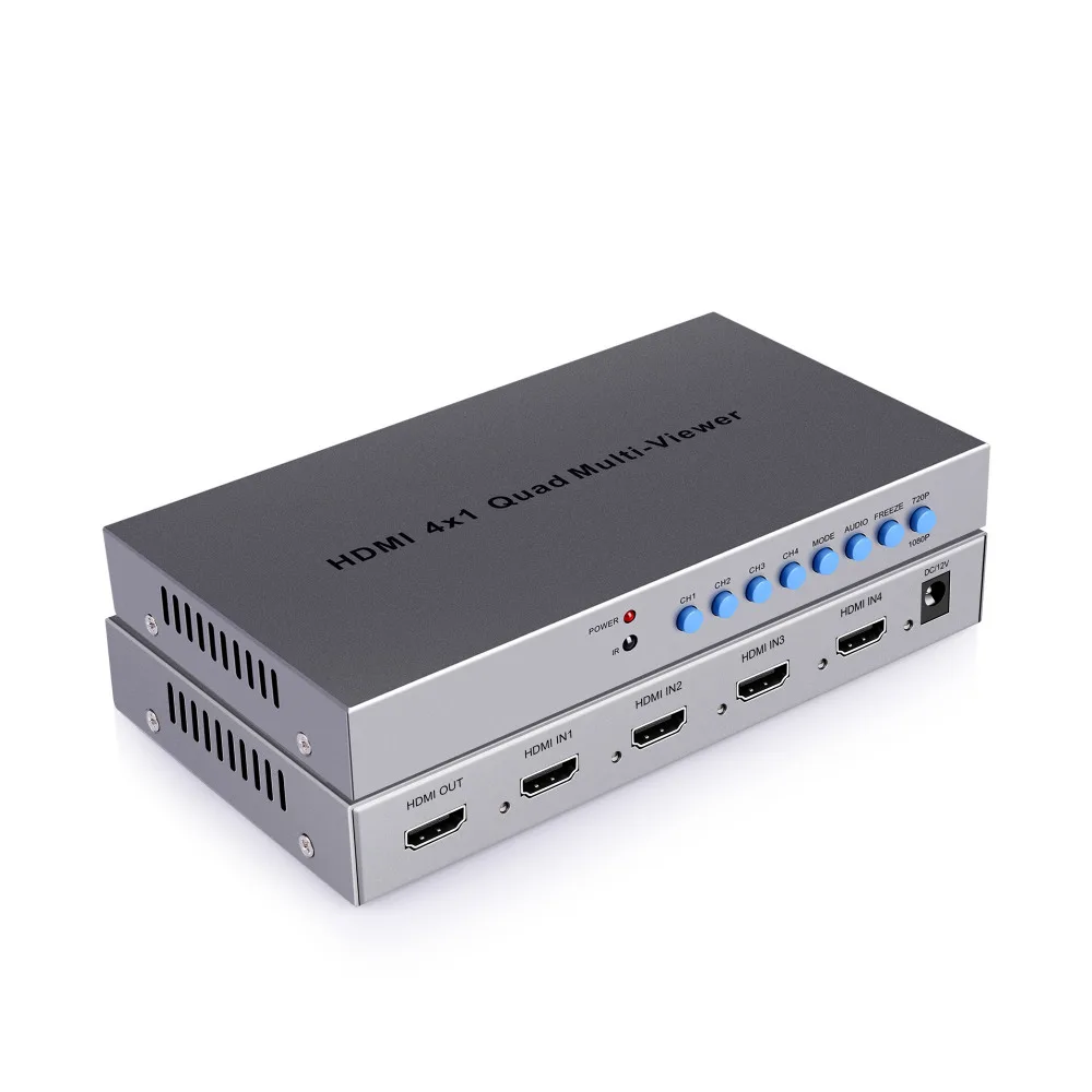 

YiiSPO 4CH 1080P 3D HDMI Quad Mulit-viewer HDMI 4x1 HD Video Splitter with Seamless Switch IR Remote Support 1080P HDMI 1.3a