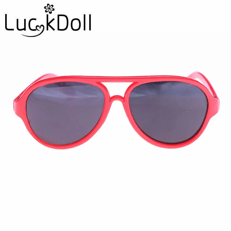 LUCKDOLL эллиптической формы солнцезащитные очки подходят 18 дюймов Американский 43 см детская кукла одежда аксессуары, игрушки для девочек, поколение, подарок на день рождения