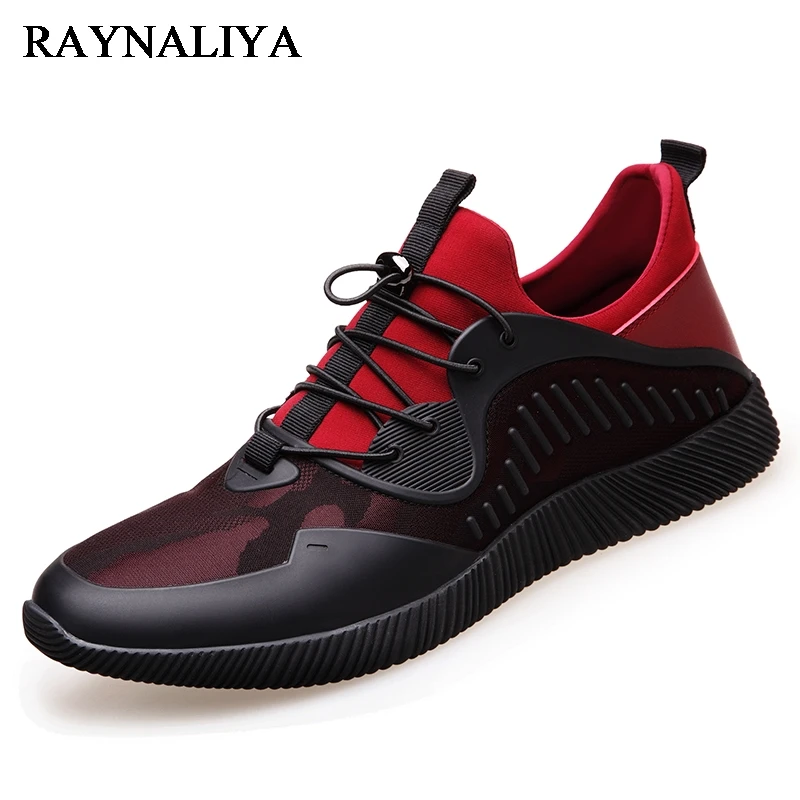 

2018 New Brand High Quality Shoes Men Walking Sneakers Black Red Lace Up Trendy Comfortable Mesh Fashion Shoes Autumn BH-A0038