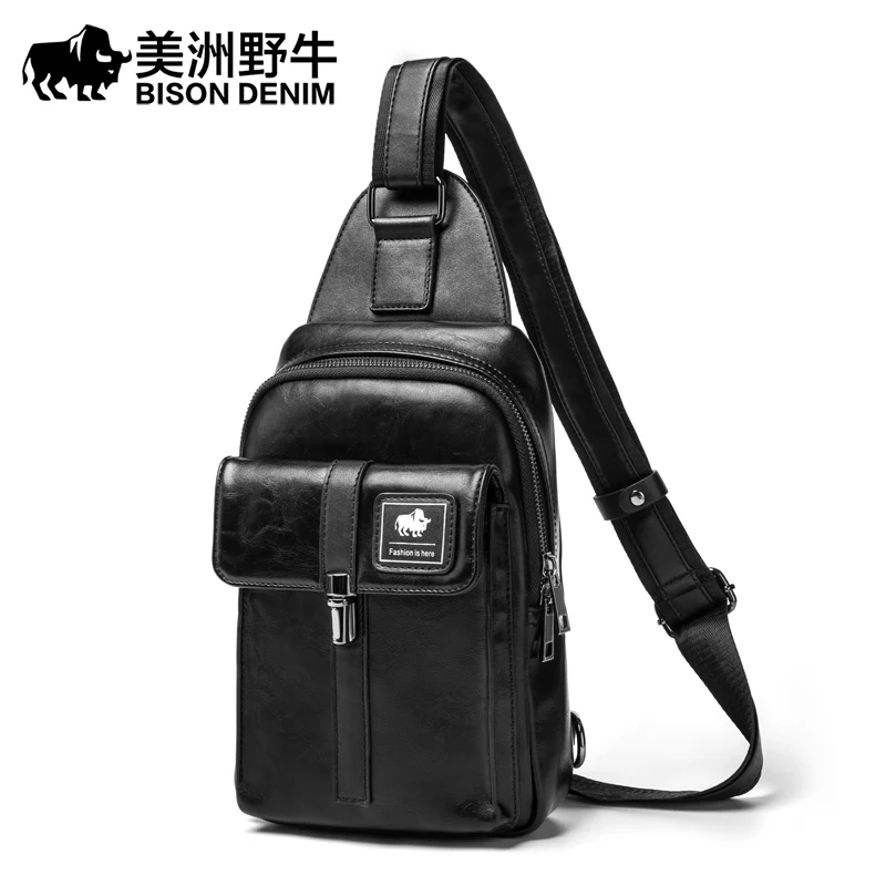

BISON DENIM Brand Men Messenger Bag Shoulder Bags Men's Beach Bag Travel Casual Riding Multifunctional Chest Pack N2829-1