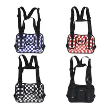 Хип-хоп клетчатый поясной ремень Повседневный женский мужской спортивный жилет нагрудная сумка