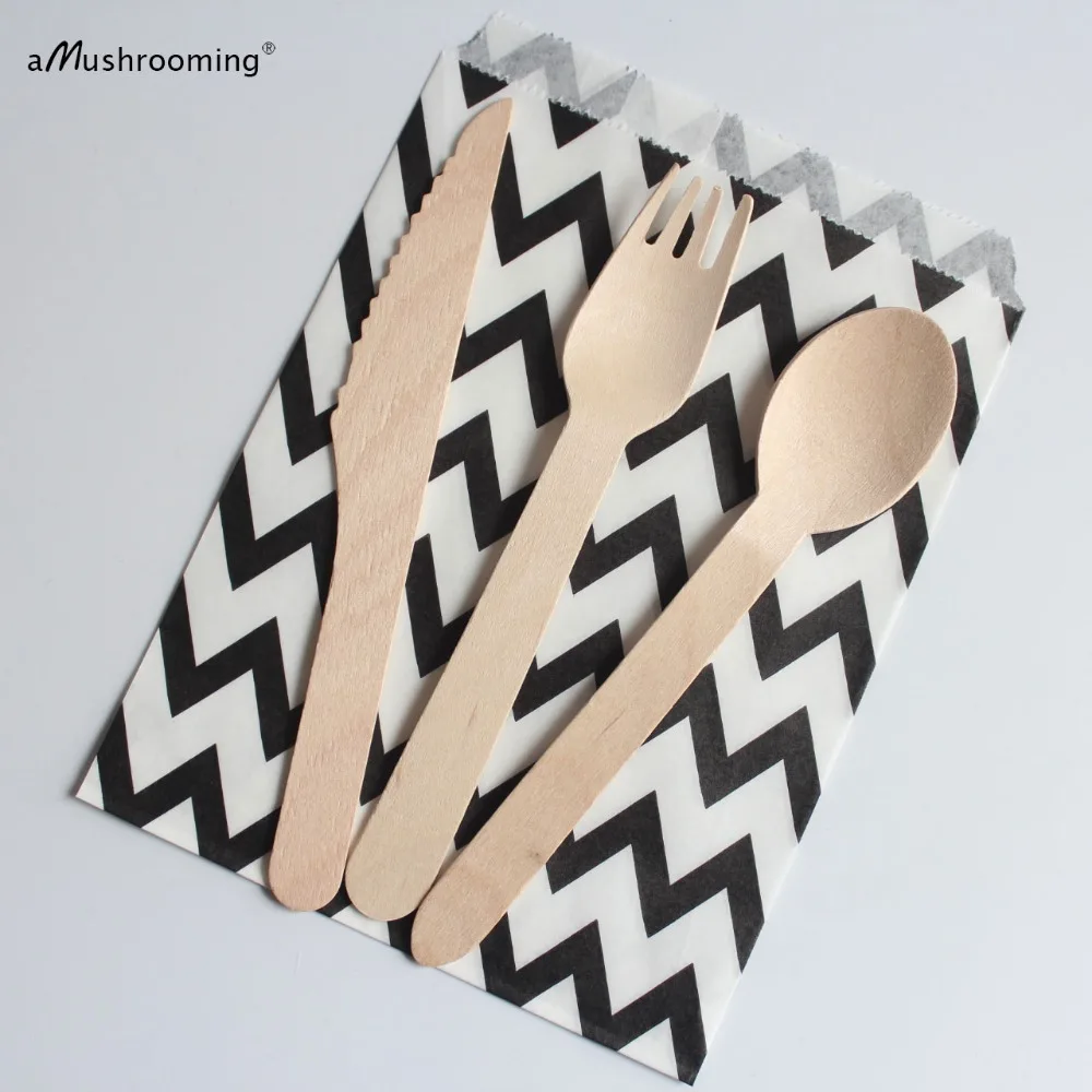 100 Wooden Cutlery Wood Utensils Disposable Cutlery Party Supplies