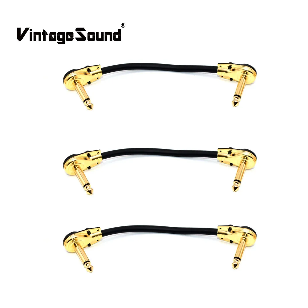 

Guitar Effect Pedal Patch Cable Gold Right angle Plug Patch Cable Instrument 15cm/30cm Electric Guitar Pedal Parts Accessories