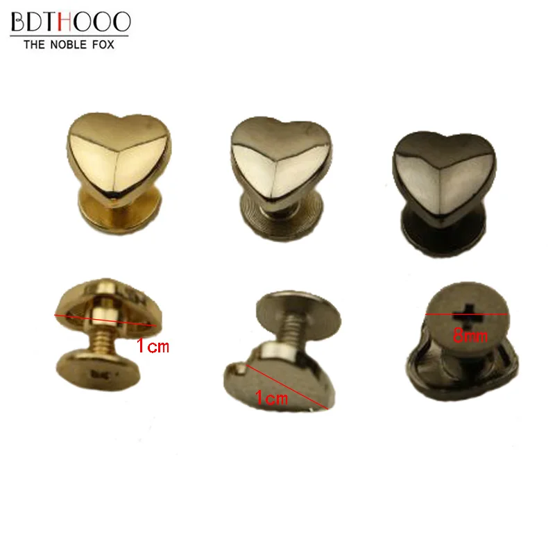 

20sets 1cm Metal Rivets Bag Bottom Screw for Leather Buttons Screw for Shoes Bags Clothes Hardware Belt Accessories For Bag Feet