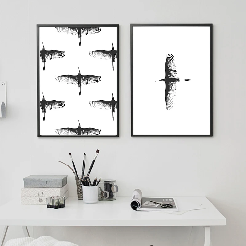 

Wall Art Poster HD Prints Painting Crane Modern Animal Home Decor Modular Simple Canvas Nordic Style Pictures For Living Room