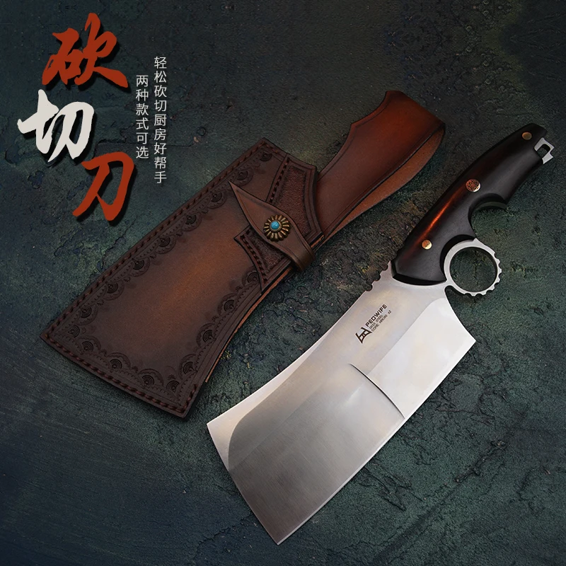 

PEDWIFE 6 Inch DC53 Steel Full Tang Cutting Slicing Dual-purpose Chef Knife Heavy Duty Chinese Cleaver Kitchen Tools with Sheath