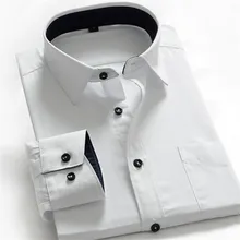 CARFANTE Мужская рубашка, тонкая Однотонная рубашка с длинным рукавом, белая camisas GPB1001 XXS XS s m l xl XXL 3XL