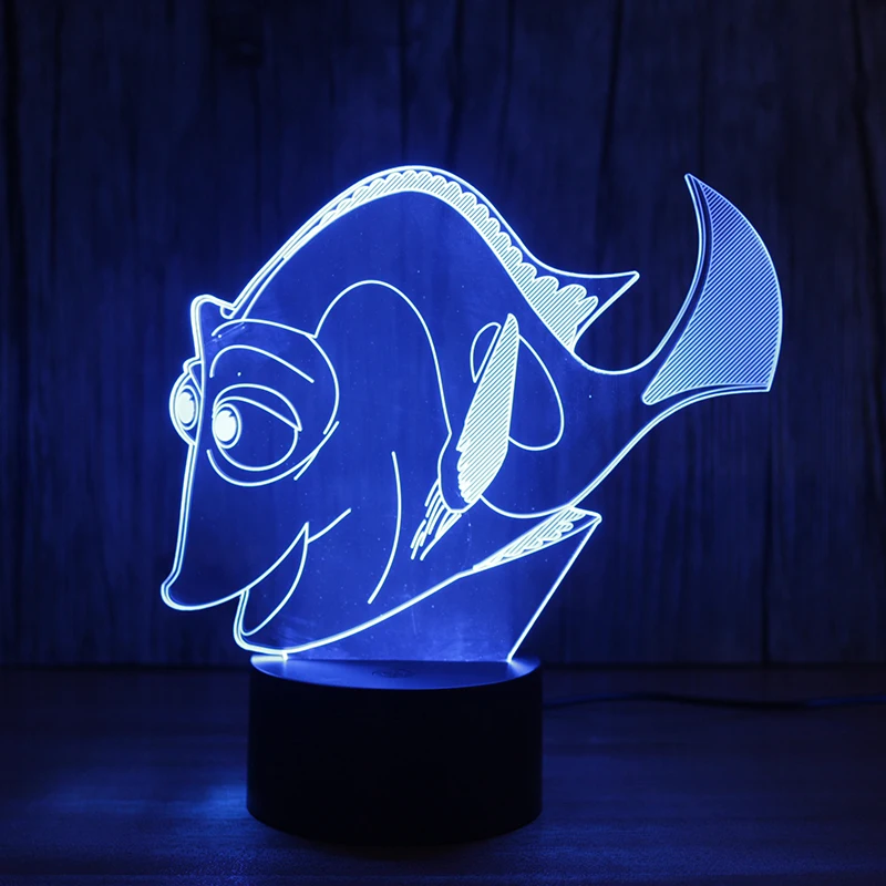 3D USB СВЕТОДИОДНЫЙ Ночник декор настольная лампа творческий визуальный красочные лампы для детского подарка морской рыбы Форма Детские