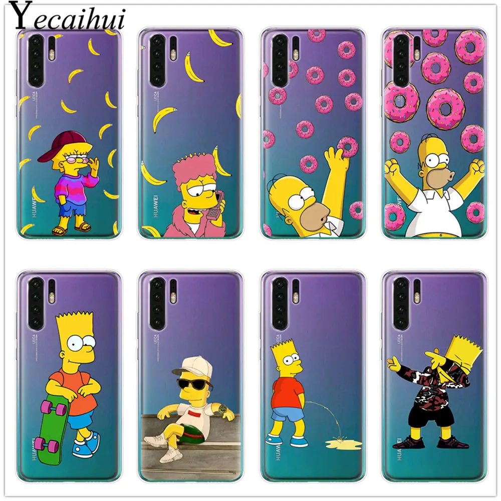 

Homer J Simpson funny Bart Simpson Coque Cartoon Phone case for Cuque huawei p30 p20 p10 lite mate 10 20 lite TPU Silicone Cover