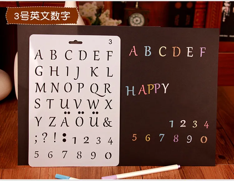 

Bullet Journal Stencil Set Plastic DIY Drawing Template for Diary Notebook Scrapbook Craft Letter Alphabet Fairy cutting dies