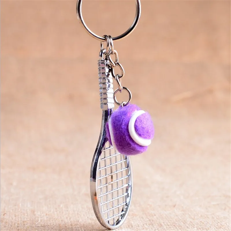 Mini Tennis Car Keychain Men's Sports Tennis Racket Keychain Women's
