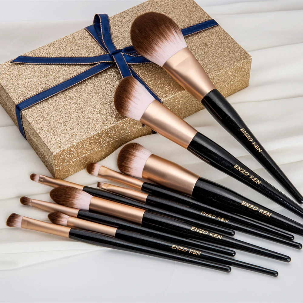 

ENZO KEN 10 pcs Synthetic Hair Makeup Brush Set for Daily Makeup Cosmetics Tool