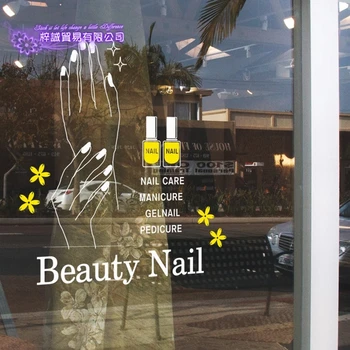 

DCTAL Nail Art Sticker Beauty Salon Bussiness Hours Decal Shop Store Business Wall Art Stickers Decal DIY