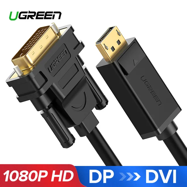 Cheap Ugreen 1080P Displayport DP to DVI Cable Adapter DP Male to DVI-D 24+1 Male to Adapter for Projector TV Monitor PC Laptop Cheap Ugreen 1080P Displayport DP to DVI Cable Adapter DP Male to DVI-D 24+1 Male to Adapter for Projector TV Monitor PC Laptop