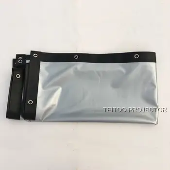 

84 inches 16:9 Metal Silver Front Projection Screen for 3D HD LED DLP Projectors Fabric with Eyelets without Frame can be Fold
