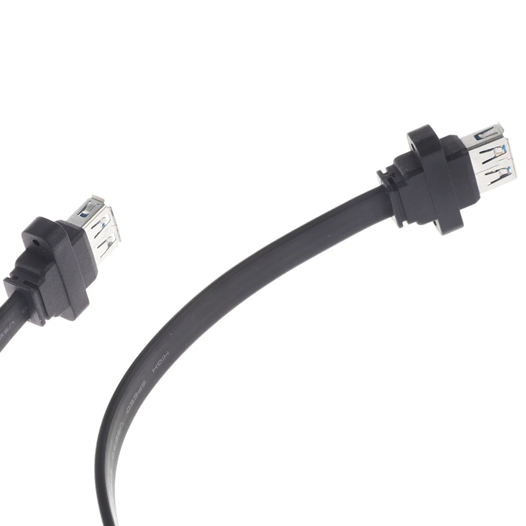 MagiDeal Dual Ports USB 3.0 Female Screw Panel Mount To Motherboard 20 Pin Header Flat Cable Cord Plastic