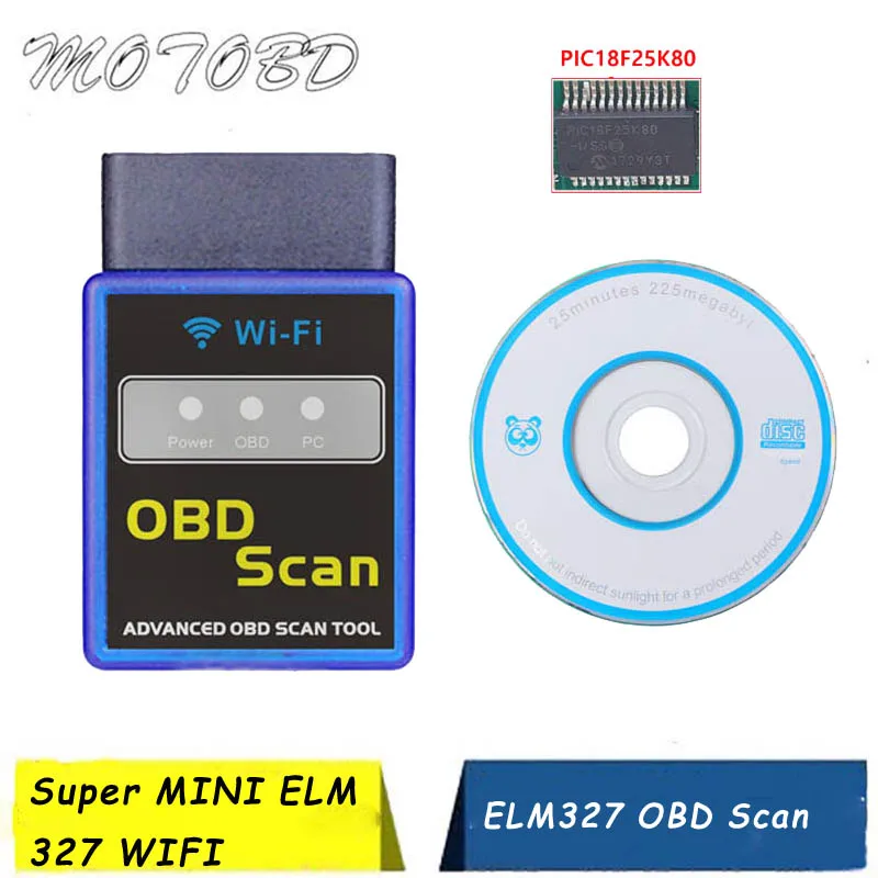 Автомобильный диагностический мини сканер PIC18F25K80 ELM327 WIFI V1.5 OBD2 Elm327 Wi Fi OBD ELM 327 в 1 5