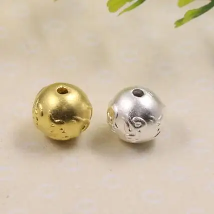 3D 100% серебряные бусины из чистого серебра 999 пробы тибетские с шестью словами