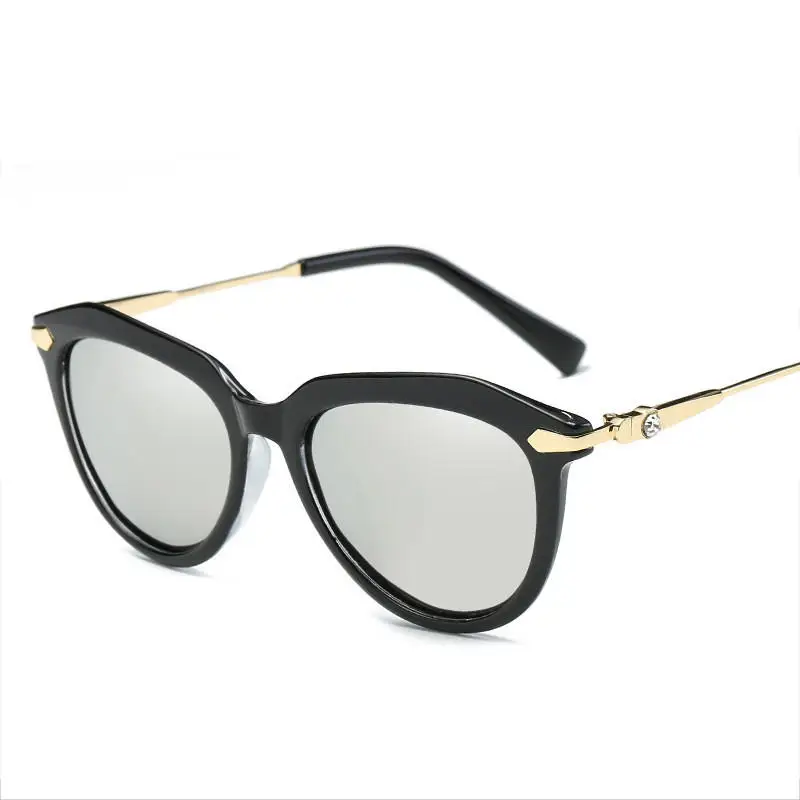 1 шт. алмаз рама зеркала UV400 солнцезащитные очки со светоотражающими линзами для Для женщин