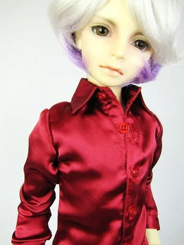 

[wamami] 529# Claret-Red Satin Shirt/Outfit 1/4 MSD 1/3 SD DZ AOD SD17 DZ70 BJD Dollfie