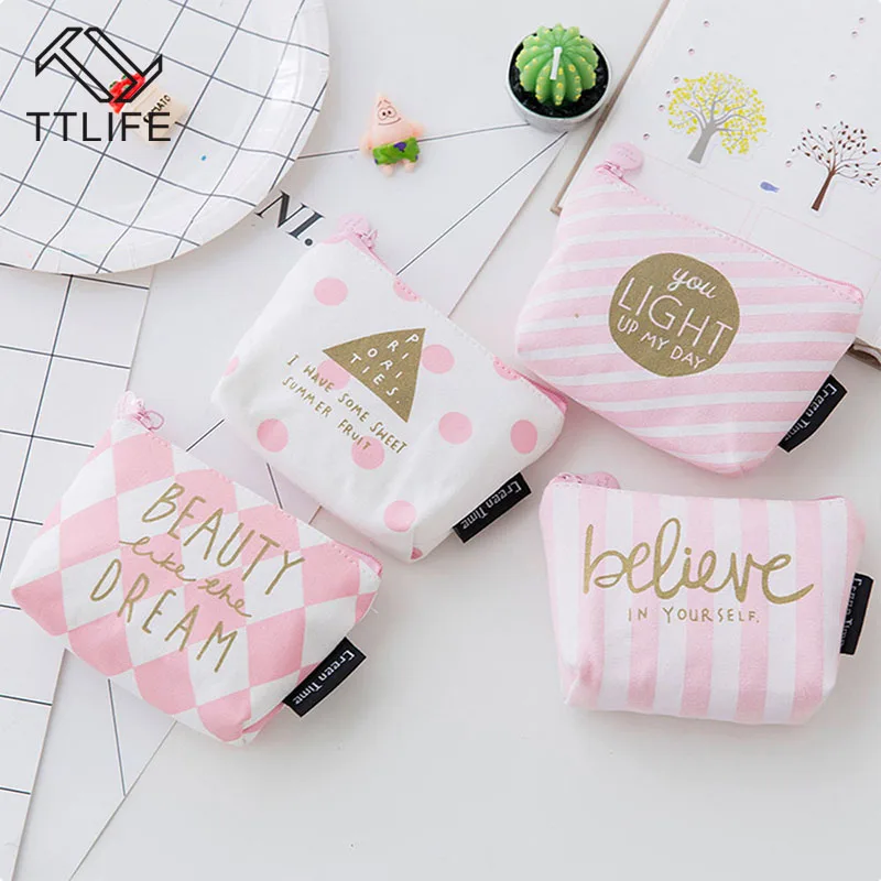 TTLIFE модные розовые кошельки из парусины для монет женский кошелек Маленький