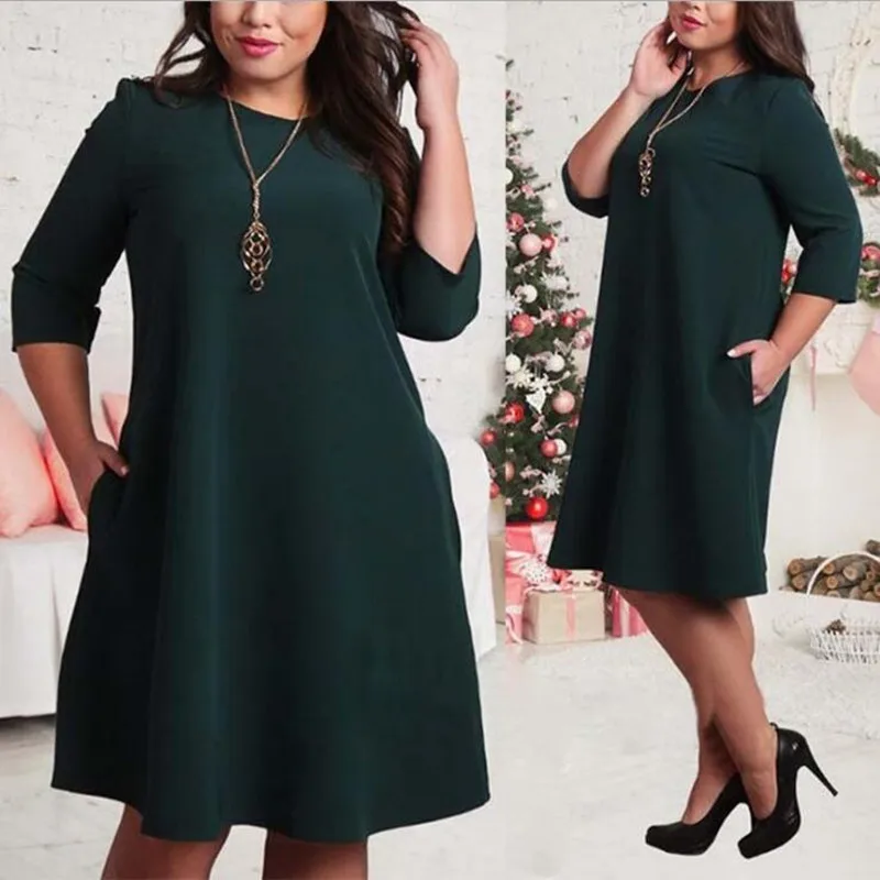 5XL-6XL Large Size 2019 Summer Dress Big Size Casual Office Dress  Red Green Straight Dresses Plus Size Women Clothing Vestidos