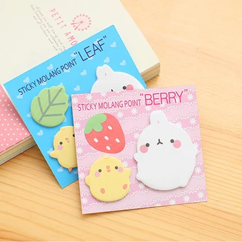 

4Pcs Creative Cute Rabbit Memo Pad Kawaii Planner Sticker Kawai Sticky Note School Sheet Cool Office Decoration Thing Stationery