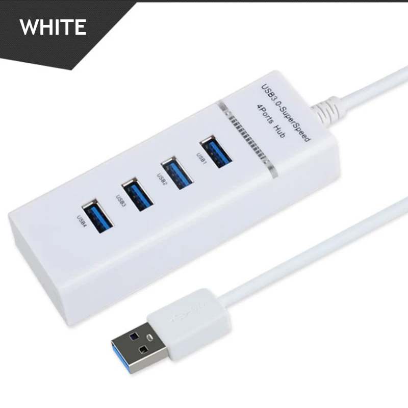 4 порта USB HUB Высокоскоростной 5 Гбит/с usb 3,0 концентратор для порта usb разветвитель 3 usb хаб для портативных ПК компьютер аксессуары док-станция USB 3,0 - Цвет: Белый