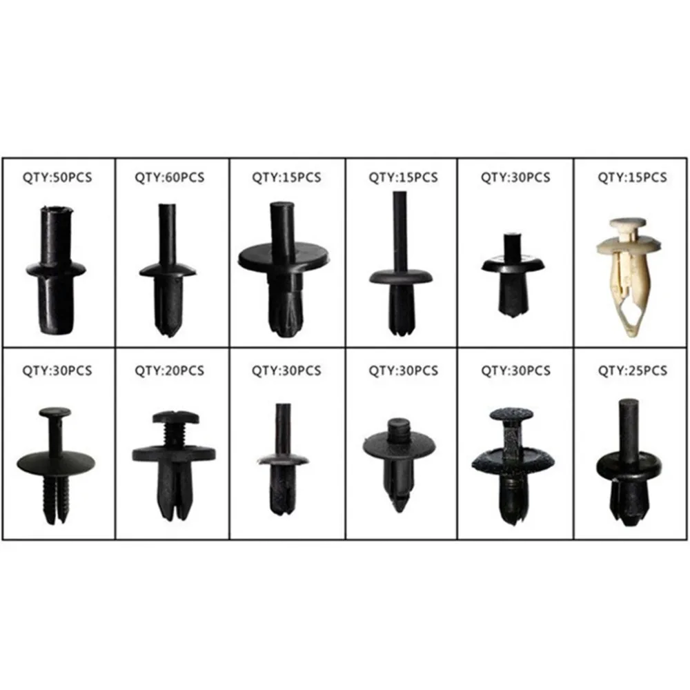 350Pcs Universal Auto Body Trim Moulding Clips Plastic Push Retainer