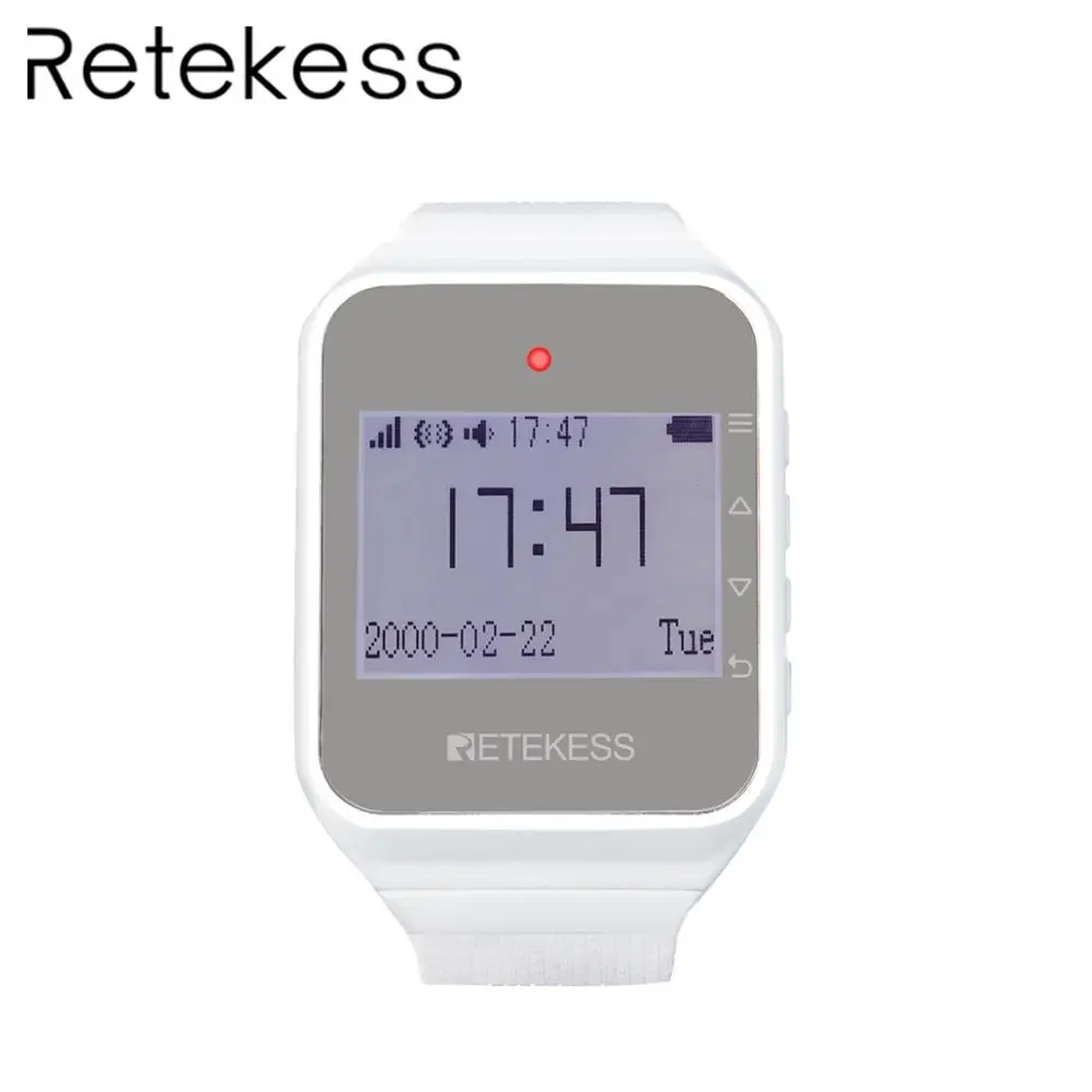 

RETEKESS TD108 2019 Multi-Language Wireless Watch Receiver wireless calling system Restaurant pager Equipment Customer Service