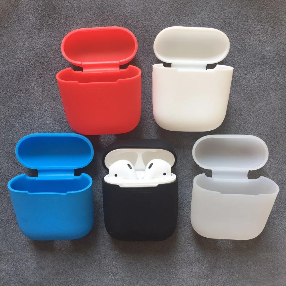 

Airpods boxes cases silicone shell case for iphone 7 7plus wirless bluetooth earphones Rubber Thicker Shockproof Protectiver