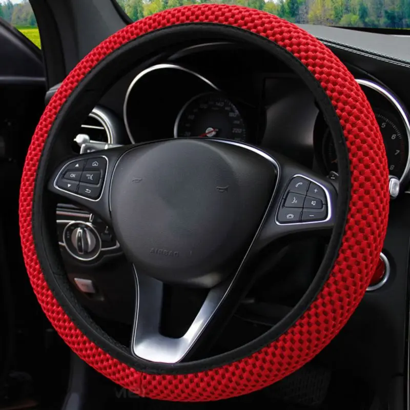 

Skidproof Durable Car Steering Wheel Cover Sandwich Fabric Handmade Auto Covers Fit For Most Cars Breathability