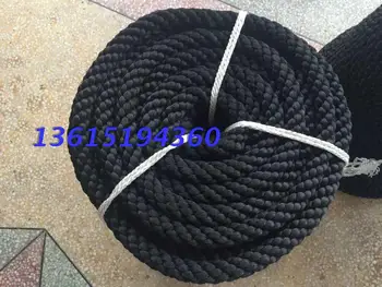 

Black marine cable 28mm high strength nylon rope yacht special rope eight strand rope black polyester rope