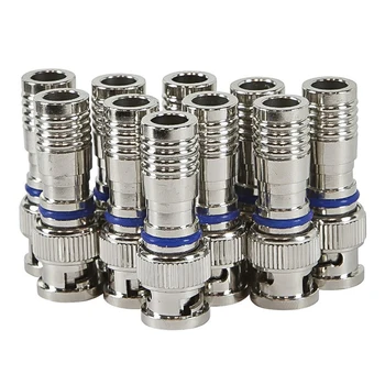 

THGS 10PCS CCTV Male BNC Compression Connector RG59 Coax Cable Adapter for Security Camera, Best Quality