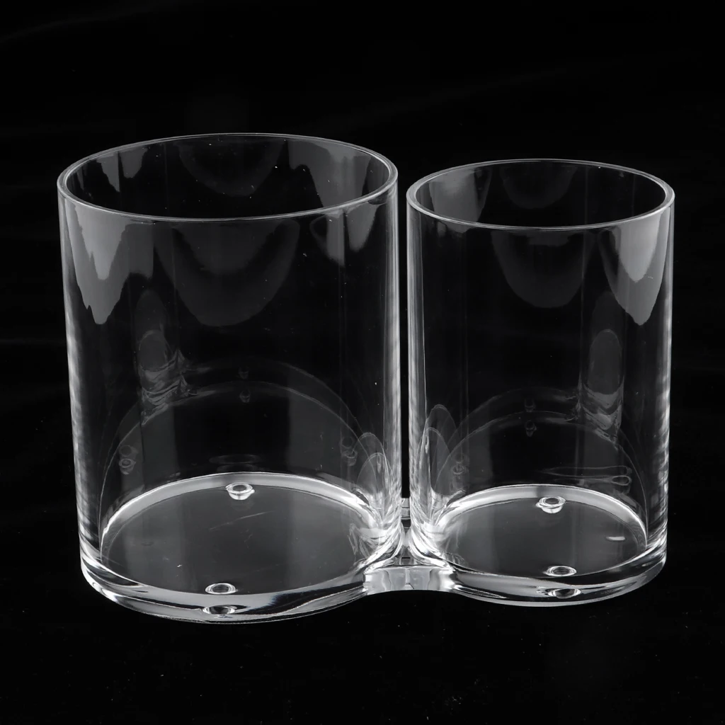 Acrylic Brush Holder Cosmetic Kits Cup, Transparent 3 Styles Optional 