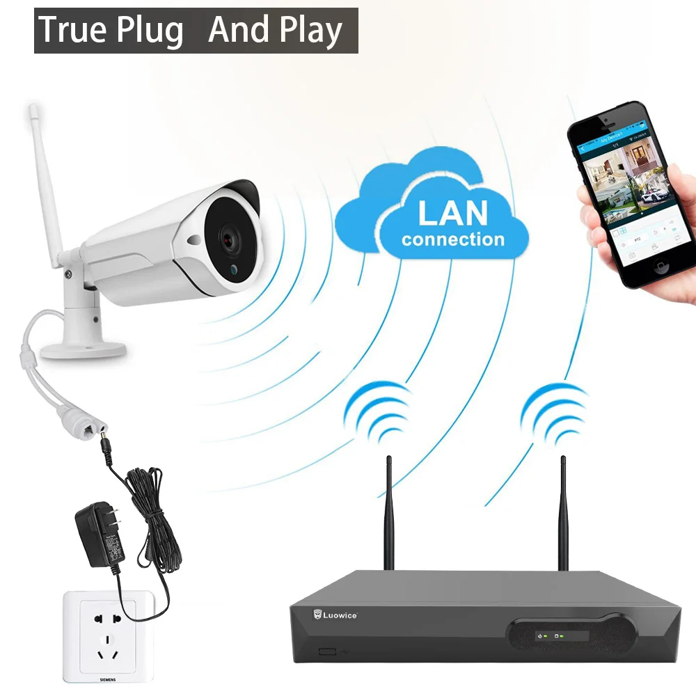 

4CH Wireless Security IP Camera System All in one Audio 1080p HDD Indoor Outdoor HD Night Vasion Surveillance Cameras